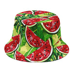 Tropical Leaves Watermelon Pattern Print Bucket Hat