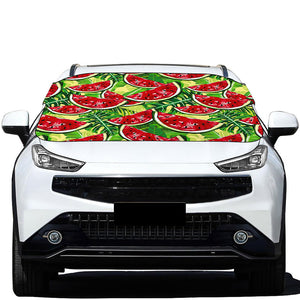 Tropical Leaves Watermelon Pattern Print Car Windshield Snow Cover