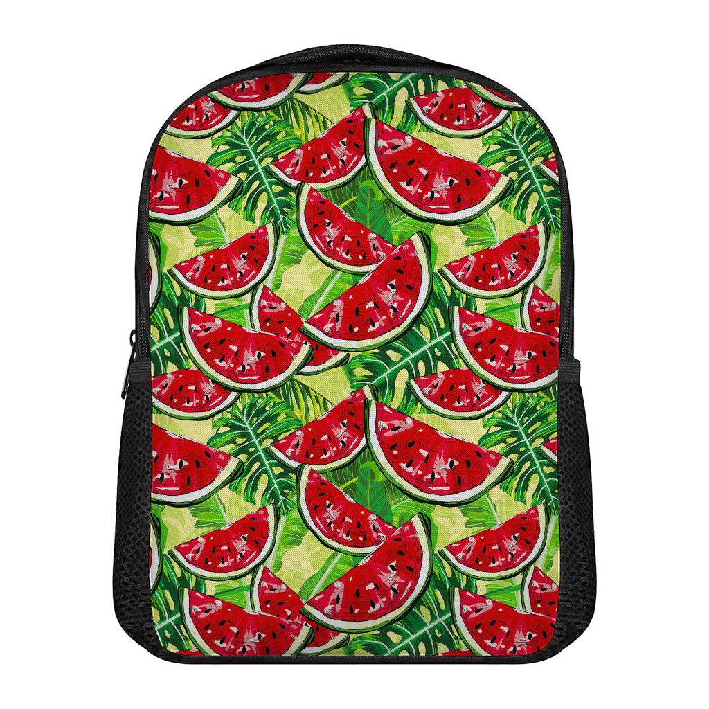 Tropical Leaves Watermelon Pattern Print Casual Backpack