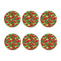 Tropical Leaves Watermelon Pattern Print Coaster Set