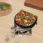 Tropical Leaves Watermelon Pattern Print Coin Purse