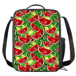 Tropical Leaves Watermelon Pattern Print Crossbody Lunch Bag