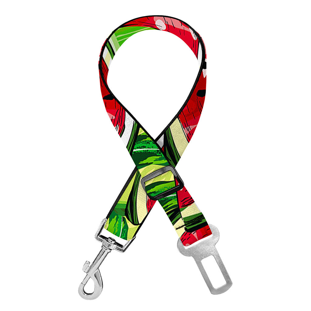 Tropical Leaves Watermelon Pattern Print Dog Seat Belt