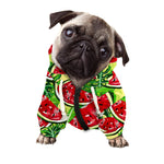 Tropical Leaves Watermelon Pattern Print Dog Zip Up Hoodie