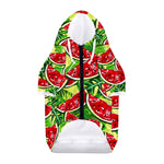 Tropical Leaves Watermelon Pattern Print Dog Zip Up Hoodie