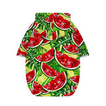 Tropical Leaves Watermelon Pattern Print Dog Zip Up Hoodie