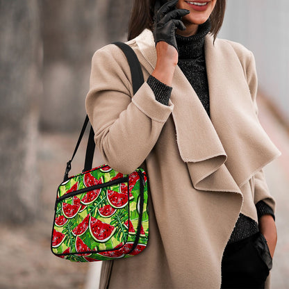 Tropical Leaves Watermelon Pattern Print Double Strap Bible Bag