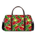 Tropical Leaves Watermelon Pattern Print Duffle Bag