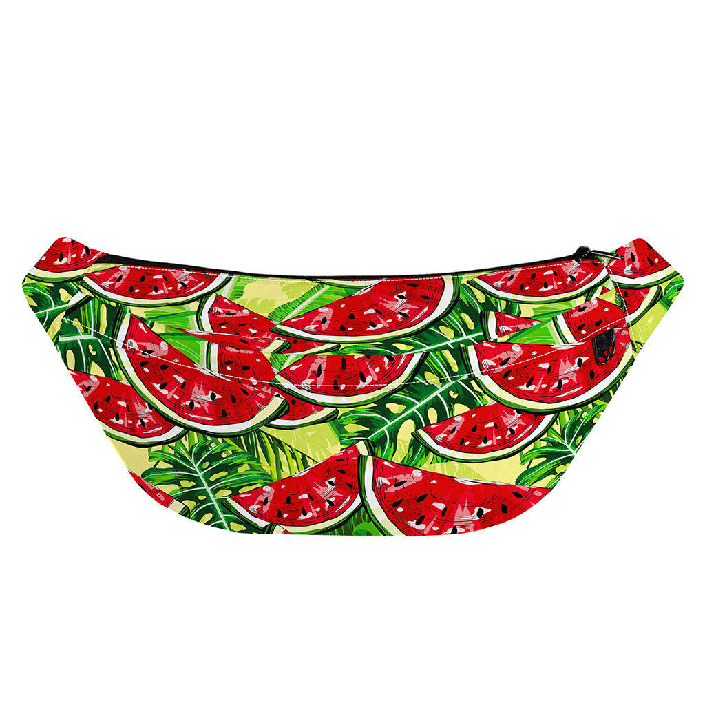 Tropical Leaves Watermelon Pattern Print Fanny Pack