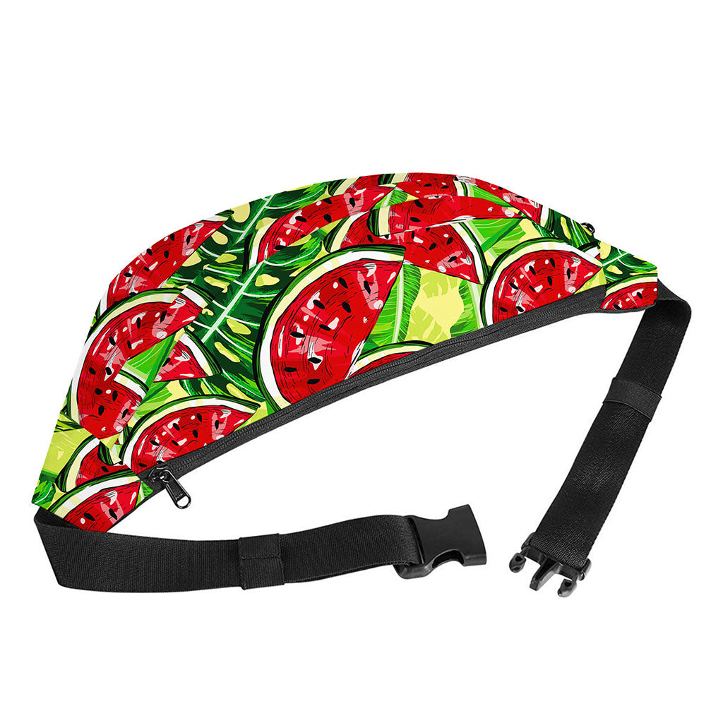 Tropical Leaves Watermelon Pattern Print Fanny Pack