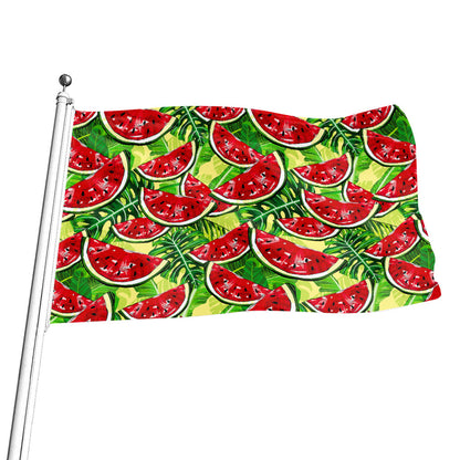 Tropical Leaves Watermelon Pattern Print Flag