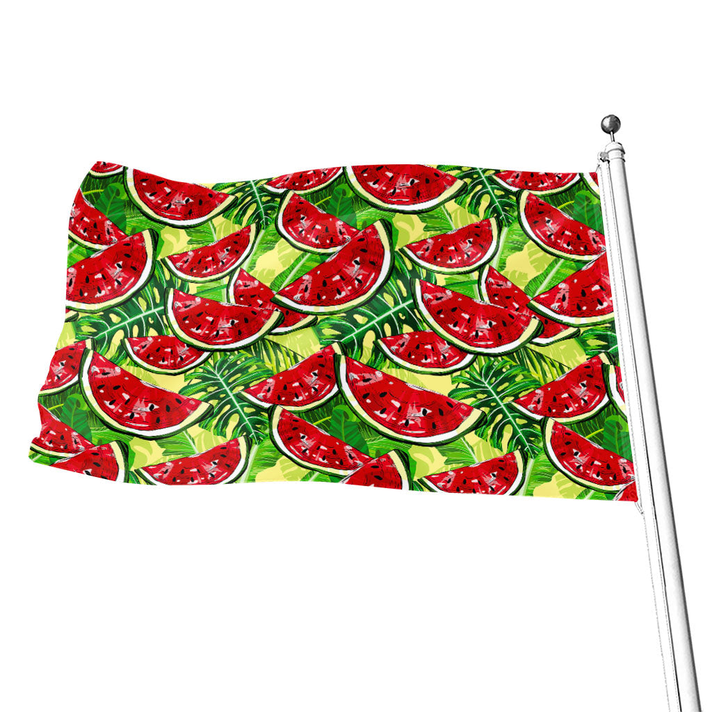 Tropical Leaves Watermelon Pattern Print Flag