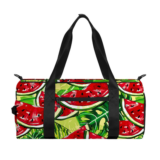 Tropical Leaves Watermelon Pattern Print Gym Bag