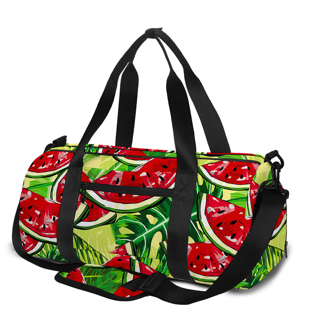 Tropical Leaves Watermelon Pattern Print Gym Bag