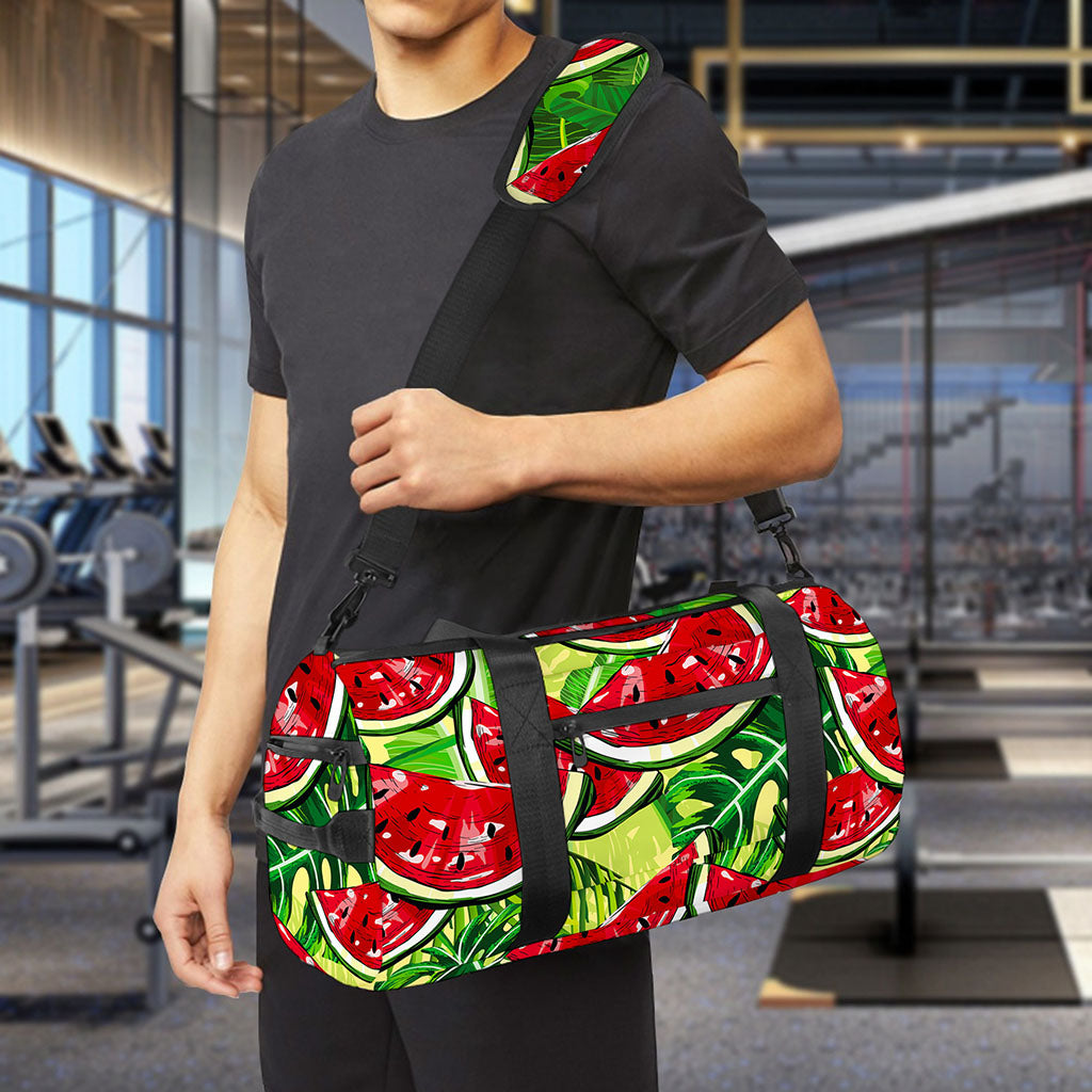 Tropical Leaves Watermelon Pattern Print Gym Bag