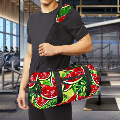 Tropical Leaves Watermelon Pattern Print Gym Bag