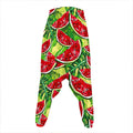 Tropical Leaves Watermelon Pattern Print Hammer Pants