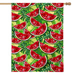 Tropical Leaves Watermelon Pattern Print House Flag