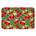 Tropical Leaves Watermelon Pattern Print Indoor Door Mat