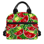 Tropical Leaves Watermelon Pattern Print Insulated Lunch Bag