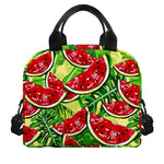 Tropical Leaves Watermelon Pattern Print Insulated Lunch Bag