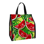 Tropical Leaves Watermelon Pattern Print Insulated Lunch Tote