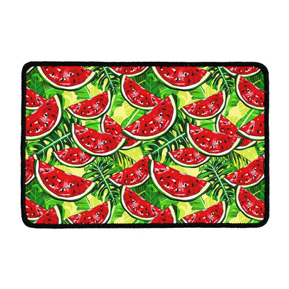 Tropical Leaves Watermelon Pattern Print Kitchen Mat