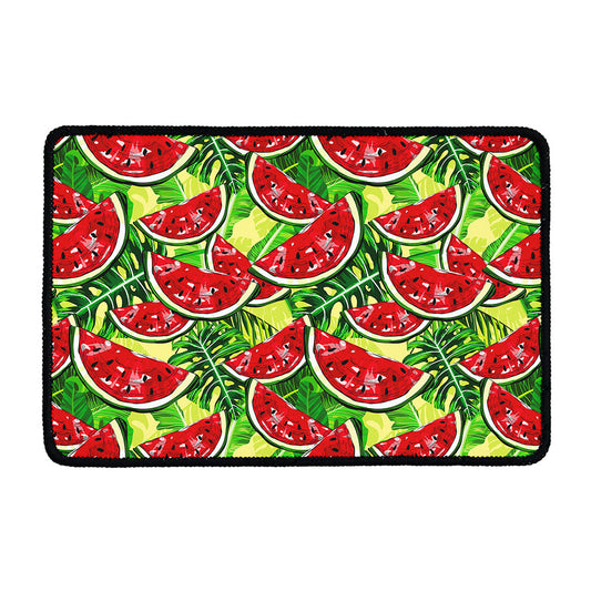 Tropical Leaves Watermelon Pattern Print Kitchen Mat