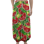 Tropical Leaves Watermelon Pattern Print Lantern Pants