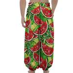 Tropical Leaves Watermelon Pattern Print Lantern Pants