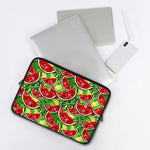 Tropical Leaves Watermelon Pattern Print Laptop Sleeve
