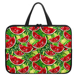 Tropical Leaves Watermelon Pattern Print Laptop Sleeve With Handle