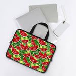 Tropical Leaves Watermelon Pattern Print Laptop Sleeve With Handle