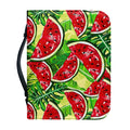 Tropical Leaves Watermelon Pattern Print Leather Bible Cover
