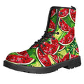 Tropical Leaves Watermelon Pattern Print Lace-Up Boots