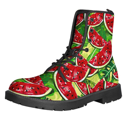 Tropical Leaves Watermelon Pattern Print Backpack