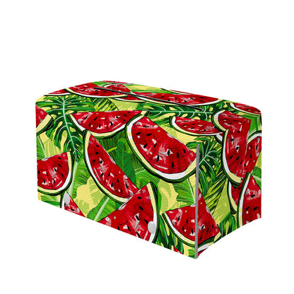 Tropical Leaves Watermelon Pattern Print Leather Tissue Box Cover