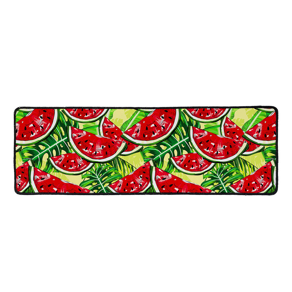 Tropical Leaves Watermelon Pattern Print Long Kitchen Mat