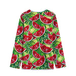 Tropical Leaves Watermelon Pattern Print Long Sleeve Short Coat