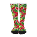 Tropical Leaves Watermelon Pattern Print Long Socks