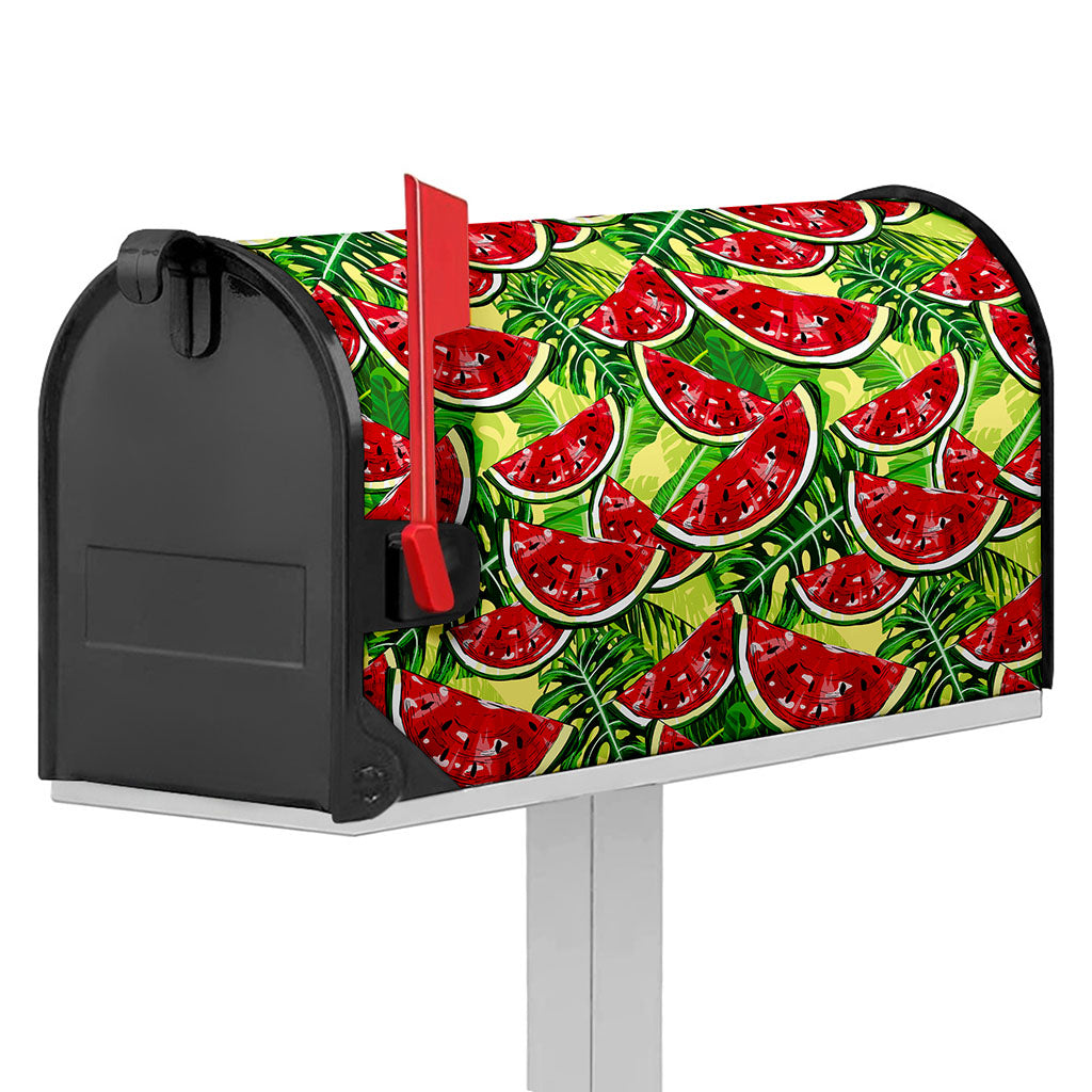 Tropical Leaves Watermelon Pattern Print Mailbox Cover