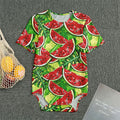 Tropical Leaves Watermelon Pattern Print Men's Bodysuit