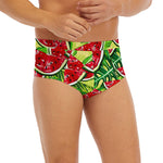 Tropical Leaves Watermelon Pattern Print Men's Briefs