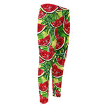 Tropical Leaves Watermelon Pattern Print Men's Compression Pants