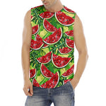 Tropical Leaves Watermelon Pattern Print Men's Fitness Tank Top