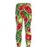 Tropical Leaves Watermelon Pattern Print Men's leggings