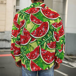 Tropical Leaves Watermelon Pattern Print Men's Shirt Jacket