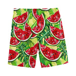 Tropical Leaves Watermelon Pattern Print Men's Sports Shorts