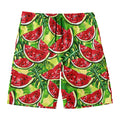 Tropical Leaves Watermelon Pattern Print Men's Swim Trunks