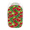 Tropical Leaves Watermelon Pattern Print Mesh Laundry Hamper